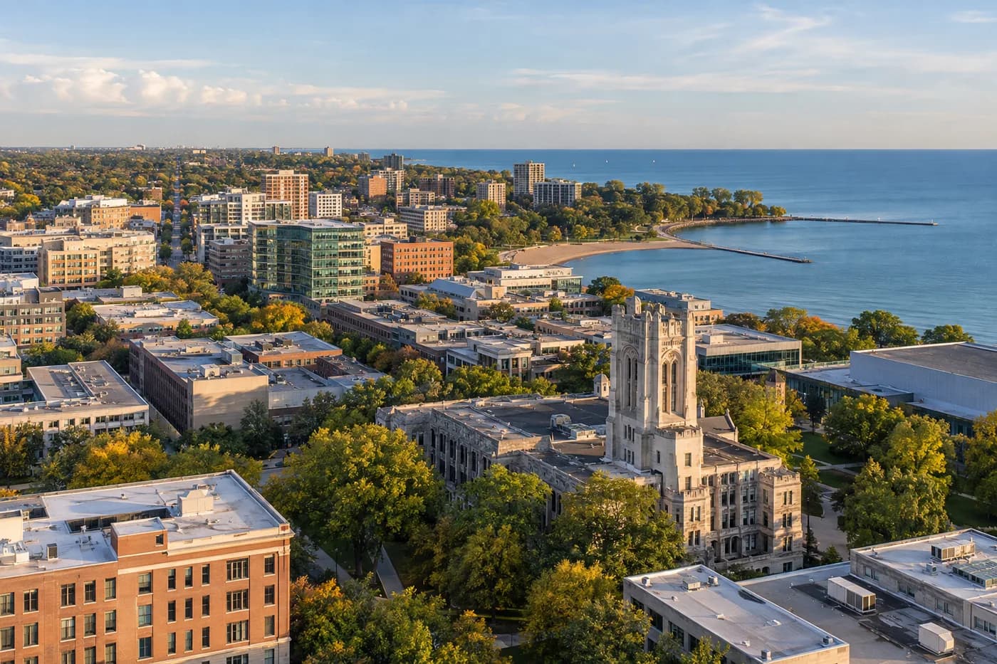 Evanston, Illinois cityscape