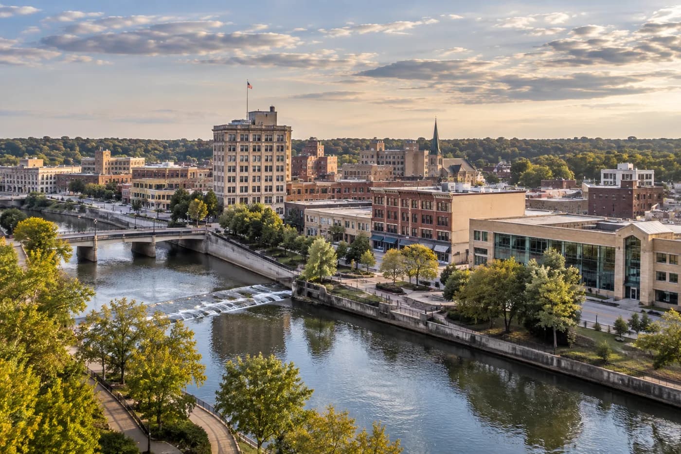 Elkhart, Indiana cityscape
